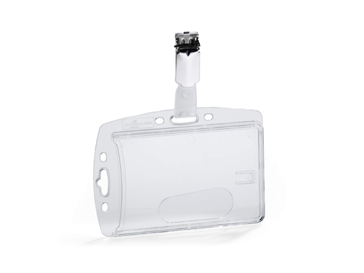 [DUR-869819] Kaarthouder GESLOTEN met klem voor 1 kaartje Durable transparant zakje van 25