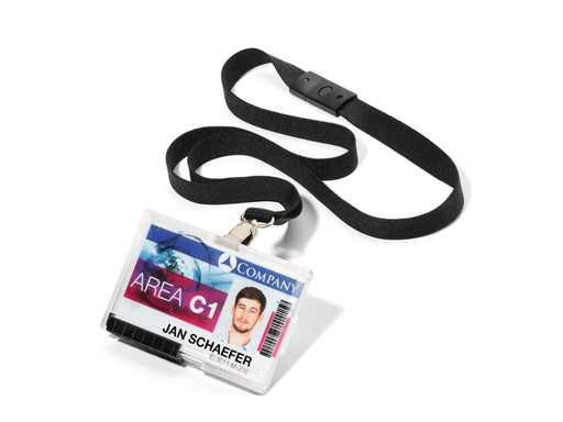 [DUR-892601] Kaarthouder Durable PUSHBOX met textielkoord voor 2 kaarten zwart (10)