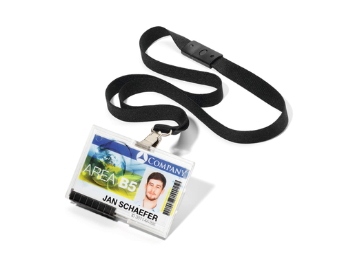 [DUR-892701] Kaarthouder Durable PUSHBOX met textielkoord voor 1 kaart zwart (10)