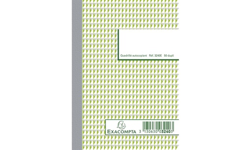 [EXA-3240E] Orderboek geruit NCR 2-v 14,8 x 10.5 cm 