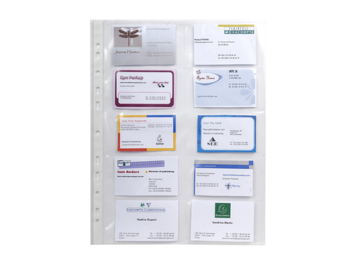 [EXA-55046E] Showtas Exacompta voor visitekaarten PP A4 10-vaks 11-gaats transparant (10)