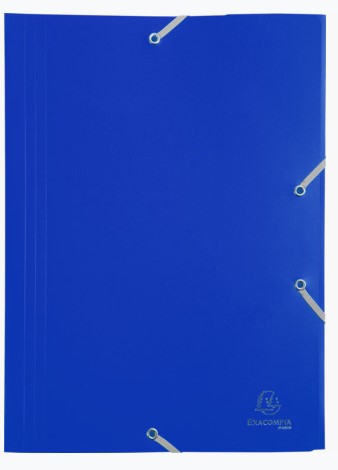 [EXA-55902E] Elastomap Exacompta PP met 3 kleppen A4 blauw