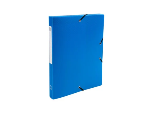 [EXA-59612E] Elastobox Exacompta PP A4 rug 25mm blauw