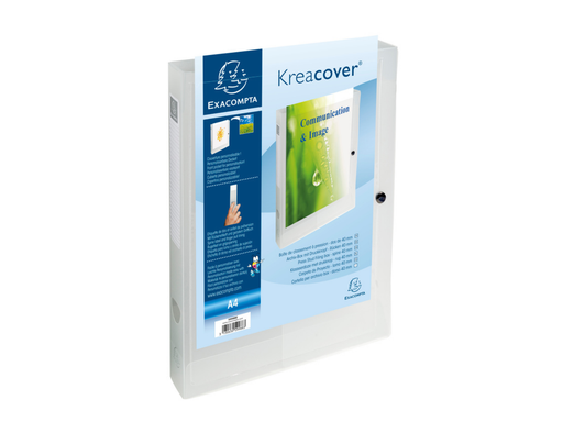 [EXA-59988E] Klasseerdoos met drukknop Exacompta Kreacover Chromaline PP A4 40mm transparant