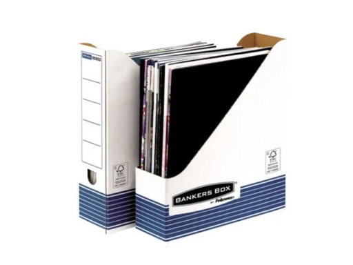 [FEL-0026301] Tijdschriftencassette Fellowes Bankers Box System 316x81x263mm blauw/wit