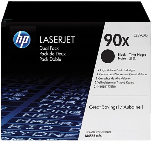 [HP-HPCE390XD] Toner HP Mono Laser 90X DUO LaserJet Enterprise 600 M601dn 2x24.000 pag. BK