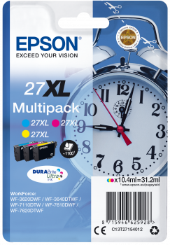 [EPS-T271540] Cartridge Epson Inkjet 27XL WorkForce WF-3620DWF 3x1.100 pag. RAINBOWPACK C/M/Y