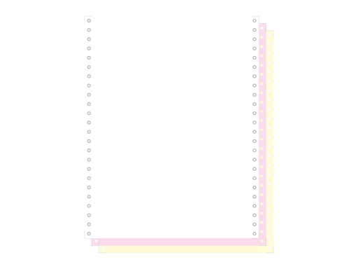 [KET-62523] Blanco ft.12"x240 3-voud 70gr afscheurbare pinfeed ncr wit-geel-roze (1000)