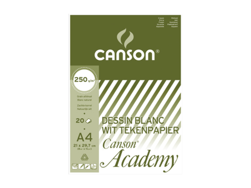 [TIM-0004085] Tekenblok Canson academy 21x29,7cm 250gr wit 20vel