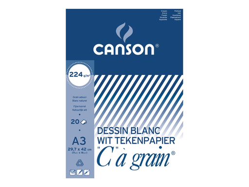 [TIM-0027138] Tekenblok Canson "C" à grain 29,7x42cm 224gr wit 20vel