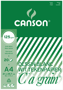 [TIM-0027139] Tekenblok Canson "C" à grain 21x29,7cm 125gr wit 20vel