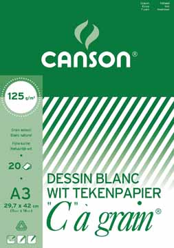 [TIM-0027141] Tekenblok Canson "C" à grain 29,7x42cm 125gr wit 20vel
