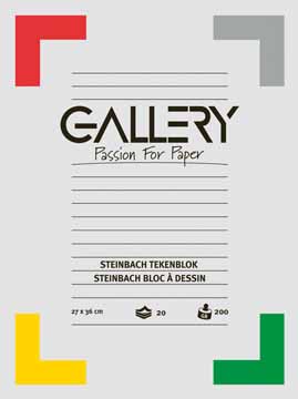 [TIM-01307] Tekenblok Gallery steinbach 27x36cm 200gr wit 20vel