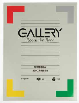 [TIM-01311] Tekenblok Gallery 27x36cm 190gr wit 24vel