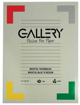 [TIM-01316] Tekenblok Gallery 27x36cm 200gr wit 20vel