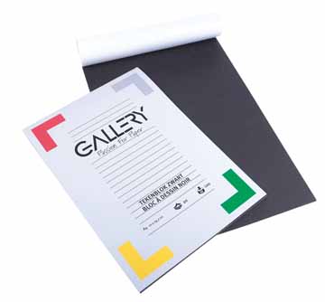[TIM-01338] Tekenpapier blok Gallery A4 120gr zwart 20vel