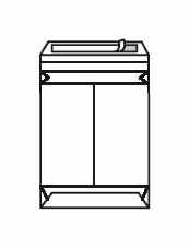 [TIM-017055] Zakomslag met balg 229x324x35mm + strip Z/V bruin (250)