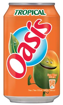 [TIM-052862] Vruchtenlimonade Oasis Tropical blik 33cl (25)