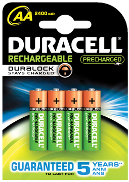 [TIM-057043] Batterij Duracell  Precharged oplaadbaar AA (4)