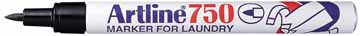 [TIM-0675103] Marker Artline 750 Laundry voor wasgoed ronde punt 0,7mm zwart blister