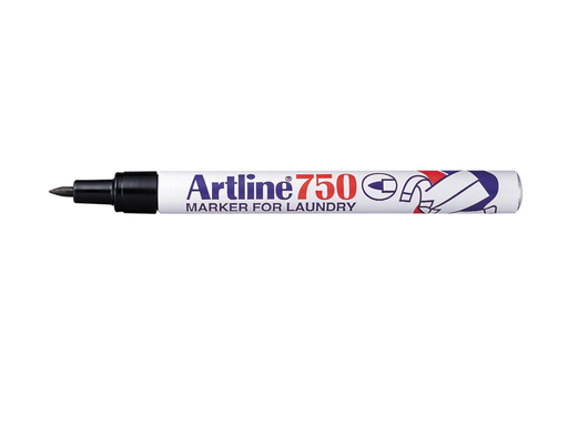 [TIM-0675103] Marker Artline 750 Laundry voor wasgoed ronde punt 0,7mm zwart blister