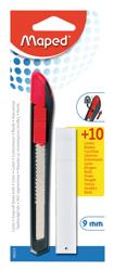 [TIM-092213] Cutter Maped 9mm incl. 10 mesjes grijs/rood