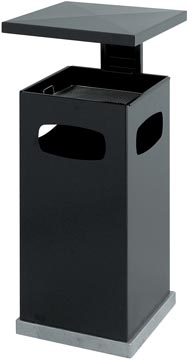 [TIM-1032501] Papier- en asbak Eko met afneembaar afdak en verzinkte binnenemmer 70L