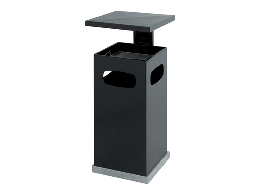 [TIM-1032501] Papier- en asbak Eko met afneembaar afdak en verzinkte binnenemmer 70L