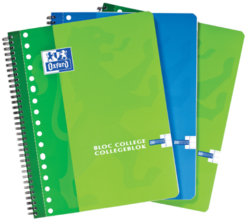 [TIM-1051669] Collegeblok Oxford School karton A5+ gelijnd 160blz assorti