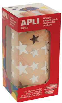 [TIM-11117] Etiketten Apli kids ster op rol zilver (2360)