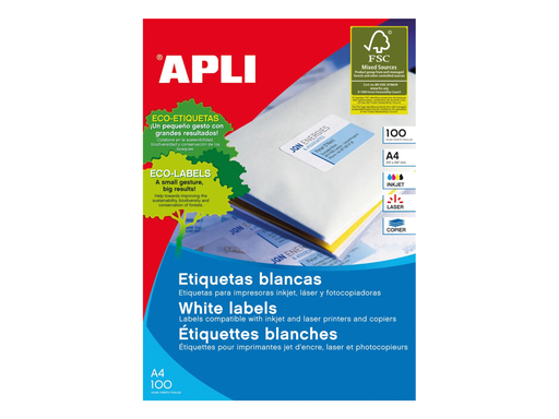 [TIM-118340] Etiketten Apli 24 etik/bl 70x37mm geel (100)