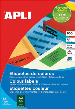 [TIM-11841] Etiketten Apli 1 etik/bl 210x297mm groen (100)