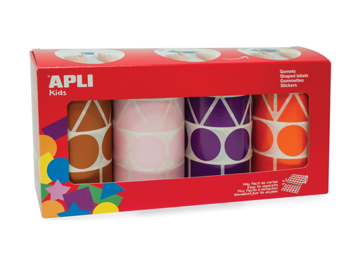 [TIM-119131] Etiketten Apli kids cirkel, driehoek, vierkant, rechthoek assorti BRPO (4x4)