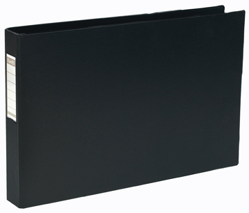 [TIM-126810] Ringmap Bantex PP A3 dwars 4 D-ringen 30mm rug 55mm zwart