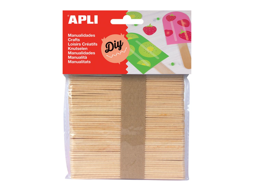 [TIM-13063A] Houten stokjes Apli kids 114x10mm naturel (50)