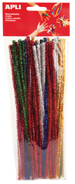 [TIM-13066] Chenilledraad Apli kids 5mmx30cm assorti glitter (50)