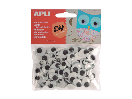 [TIM-13264] Bewegende ogen Apli kids zelfklevend 4-formaten zwart (100)