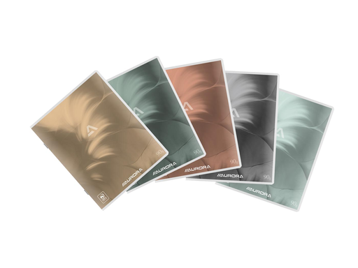 [TIM-136M1L] Schrift Aurora Mano karton 165x210mm gelijnd 8mm 72blz met rode marge assorti
