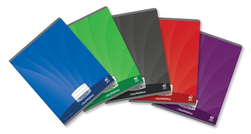 [TIM-136M1L] Schrift Aurora Mano karton 165x210mm gelijnd 8mm 72blz met rode marge assorti