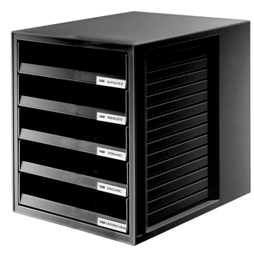 [TIM-140113] Ladenblok Han Systembox met open laden zwart