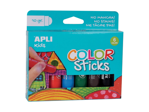 [TIM-14227] Plakkaatverfsticks Apli Kids 10gr assorti (6)
