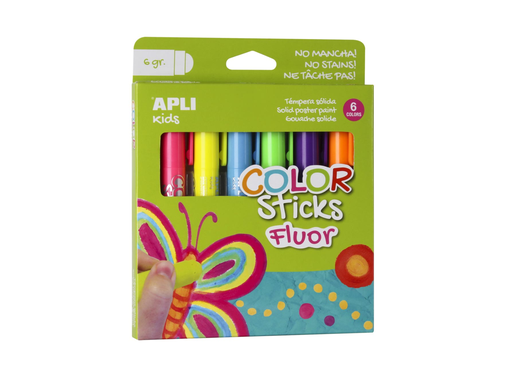 [TIM-14404] Plakkaatverfsticks Apli Kids 10gr assorti fluo (6)