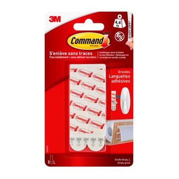 [TIM-17023N8] Kleefstrips 3M Command groot wit (8)