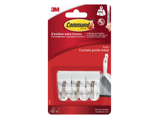[TIM-17067] Draadhaken Command klein 3 haken en 4 strips