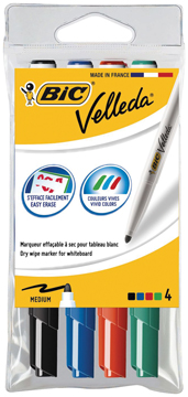 [TIM-1744V] Whiteboardmarker Bic Velleda 1741 ronde punt 1,4mm assorti (4)