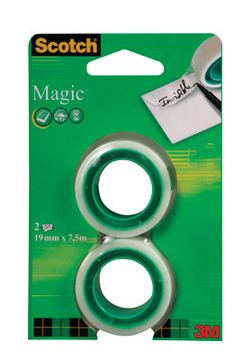[TIM-1975R2] Plakband Scotch Magic Tape 19mmx7,5m (2) voor kleine afroller
