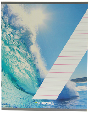 [TIM-2001855] Schrift Aurora Spendid karton A5 gelijnd 32blz geniet met speciale liniëring en rode kantlijn