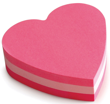 [TIM-2007H] Memoblok Post-It Mini hart 225vel assorti roze