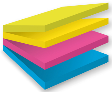 [TIM-2014BYG] Memoblok Post-It Super Sticky Rio 76x76mm assorti (4)