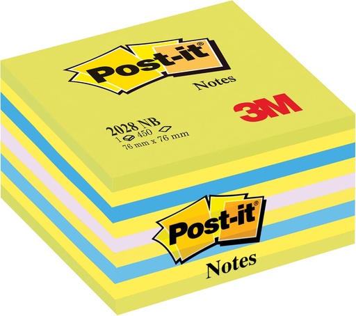 [TIM-2028NB] Memoblok Post-It 76x76mm blauw/neongroen 450vel